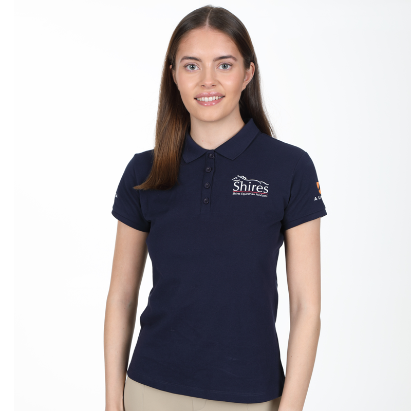 Aubrion Branded Polo Shirt - Ladies - Navy-4